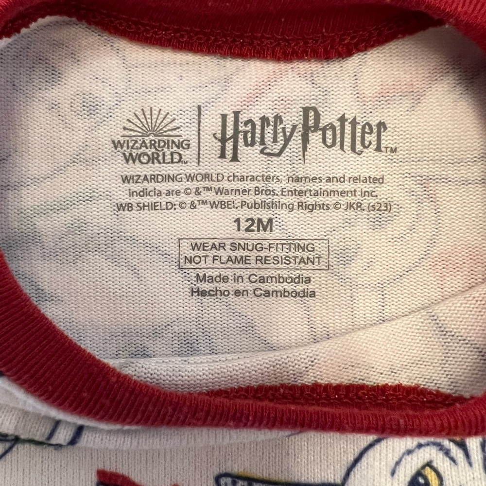 ‼️NWOT: Harry Potter Baby 2 Piece Pajama Set - 12 M - Picture 3 of 5